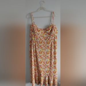 NWT Anthropologie yellow flowers maxi dress 3X
